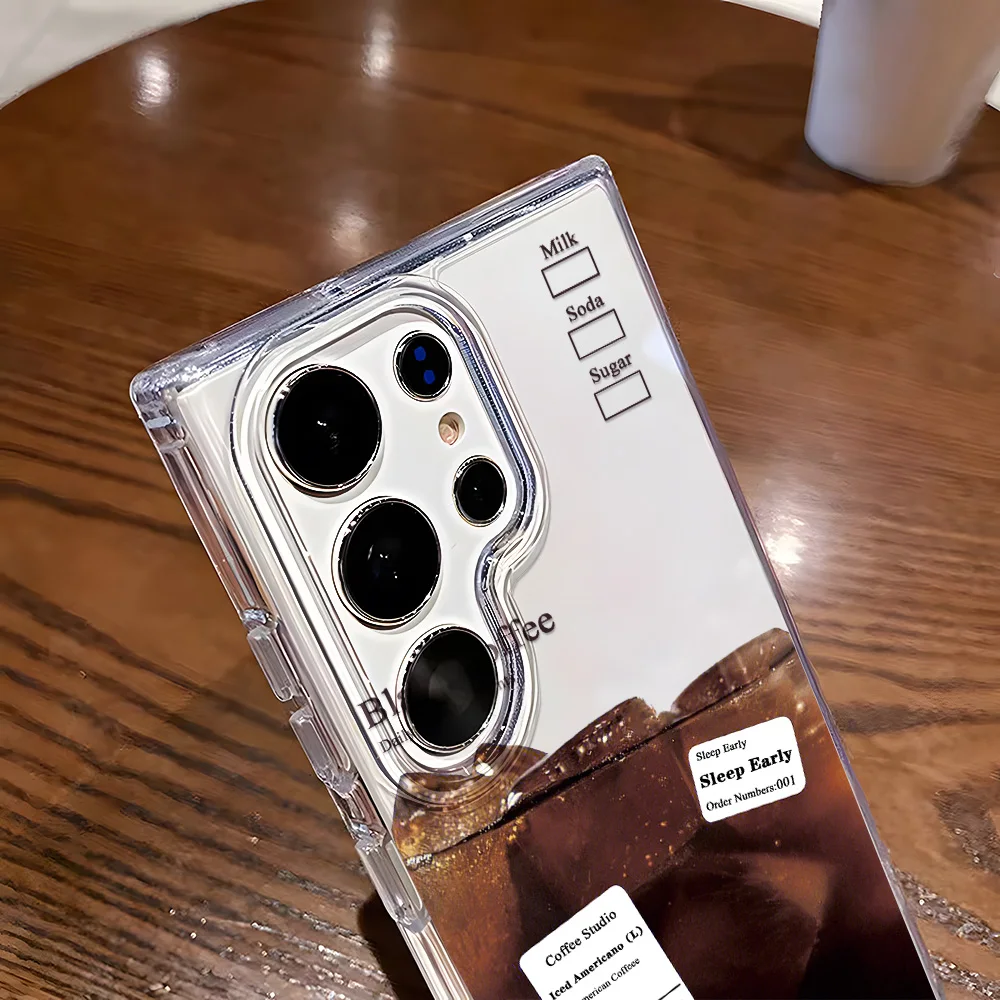 Transparent Shockproof Soft Silicon Coffee Phone Case