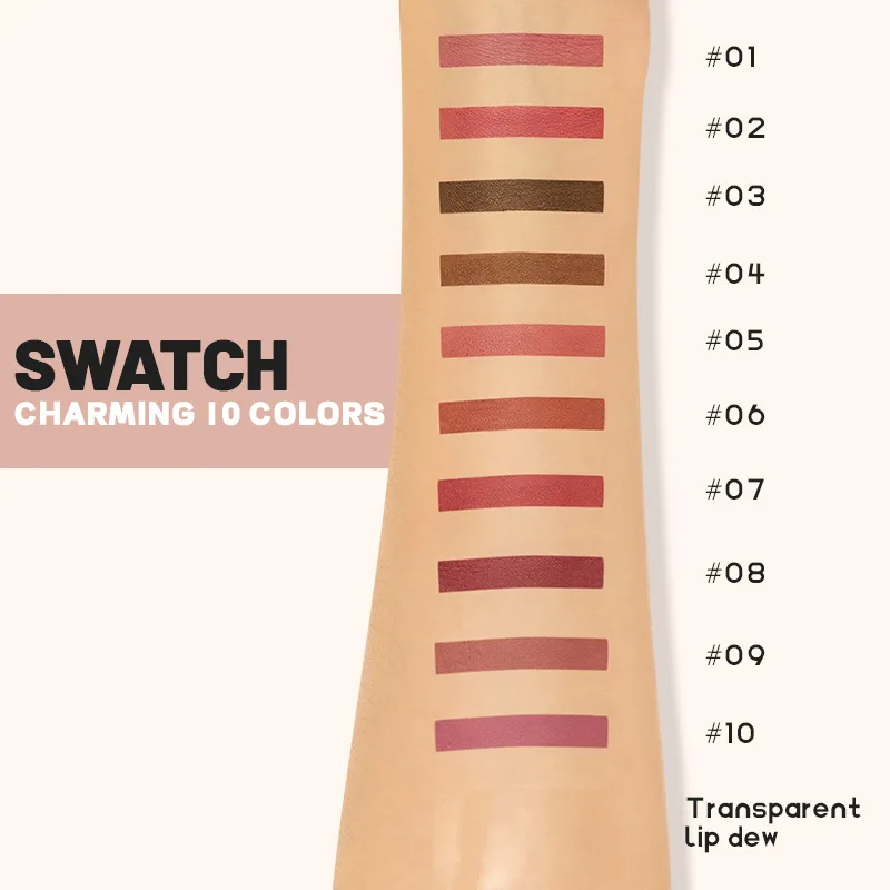 Two in one double head lipliner and transparent lip gloss, matte matte smooth lipliner, durable color locking 5