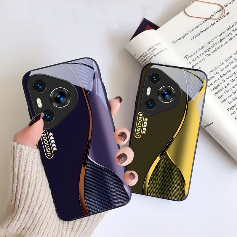 Elegant Double Red and Purple Black Glass Phone Case