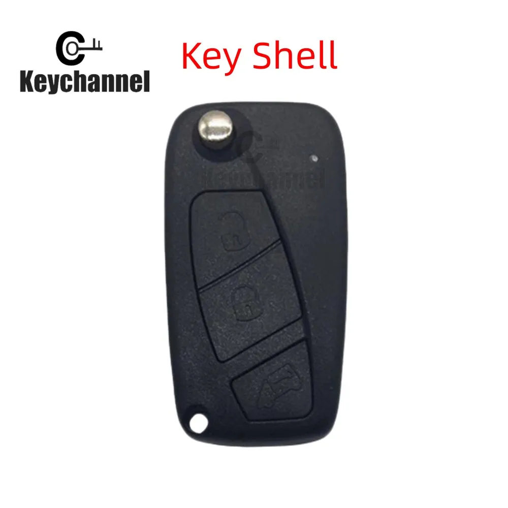 keychannel 3 Buttons Car Flip Remote Shell Key Shell for Fiat Ducato Stilo IDEIA Punto Linea Remote Shell With SIP22 Key Blade keychannel 1pcs 2 buttons car key shell remote case cover with ne72 key blade for peugeot 206 replacement remote case