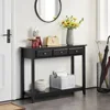 Console Table with 3 Drawers, Wood Entryway Table with Storage Shelf, Sofa Tables Narrow Long for Living Room, Entryway, 2
