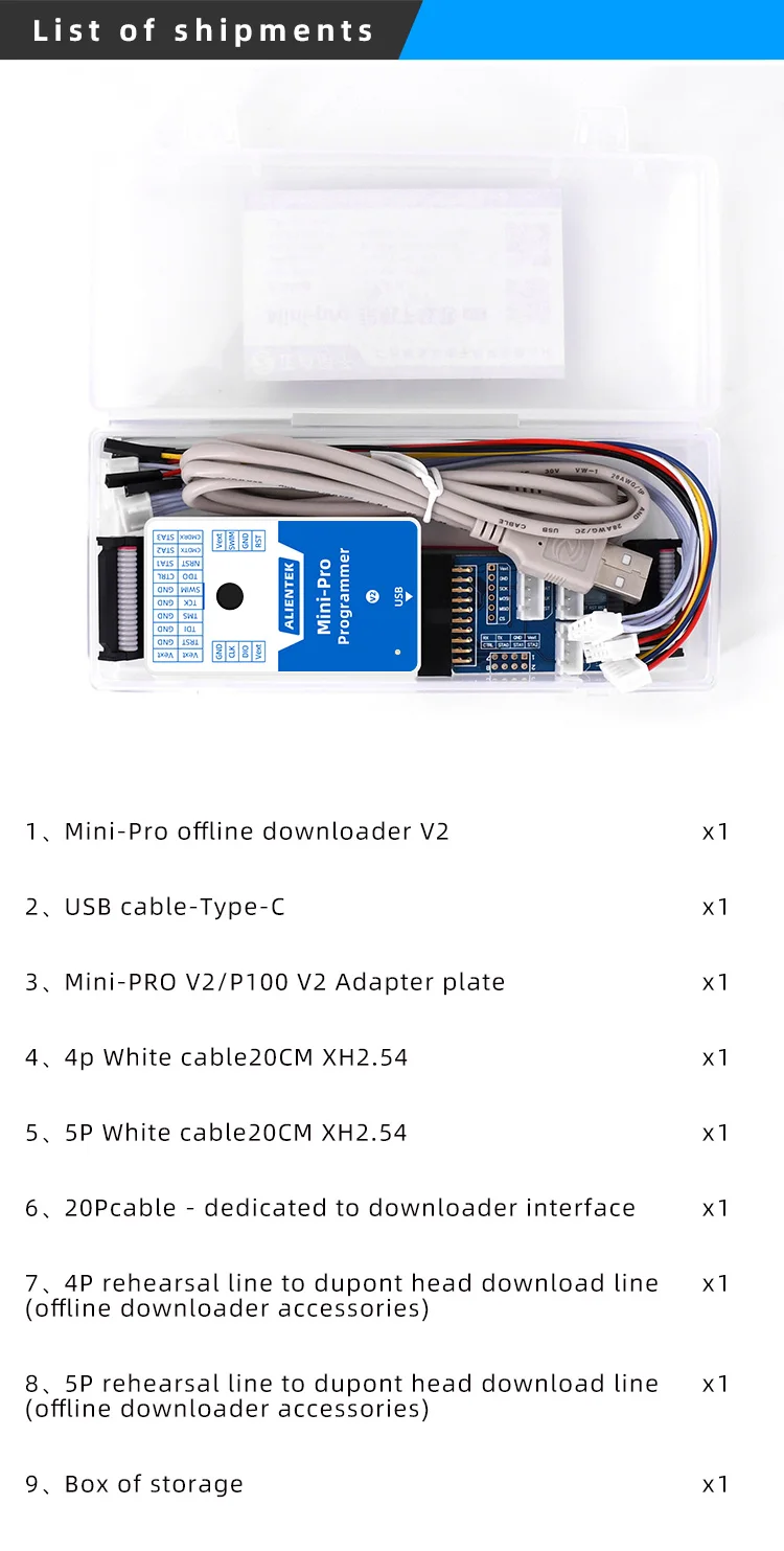 MiNI-Pro Offline Downloader V2 Programmer Downloader STM32 STM8 MM32 Universal B