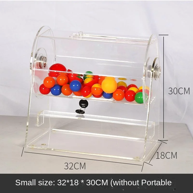 1Pc Portable Event Transparent Lottery Draw Box Acrylic Lottery Draw Ball Paper Large Event Fair Box