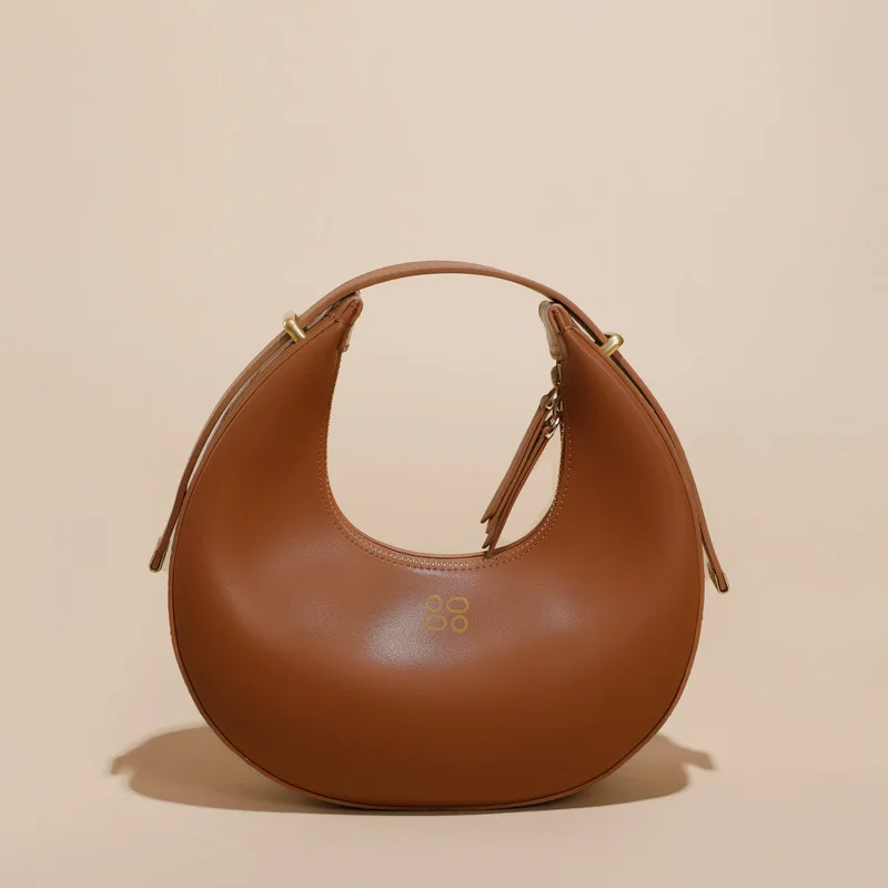 Half Moon Crescent Women'S Shoulder Bag Genuine Leather  Underarm Bag Mobile Phone Fashionable And Versatile Bag Bag