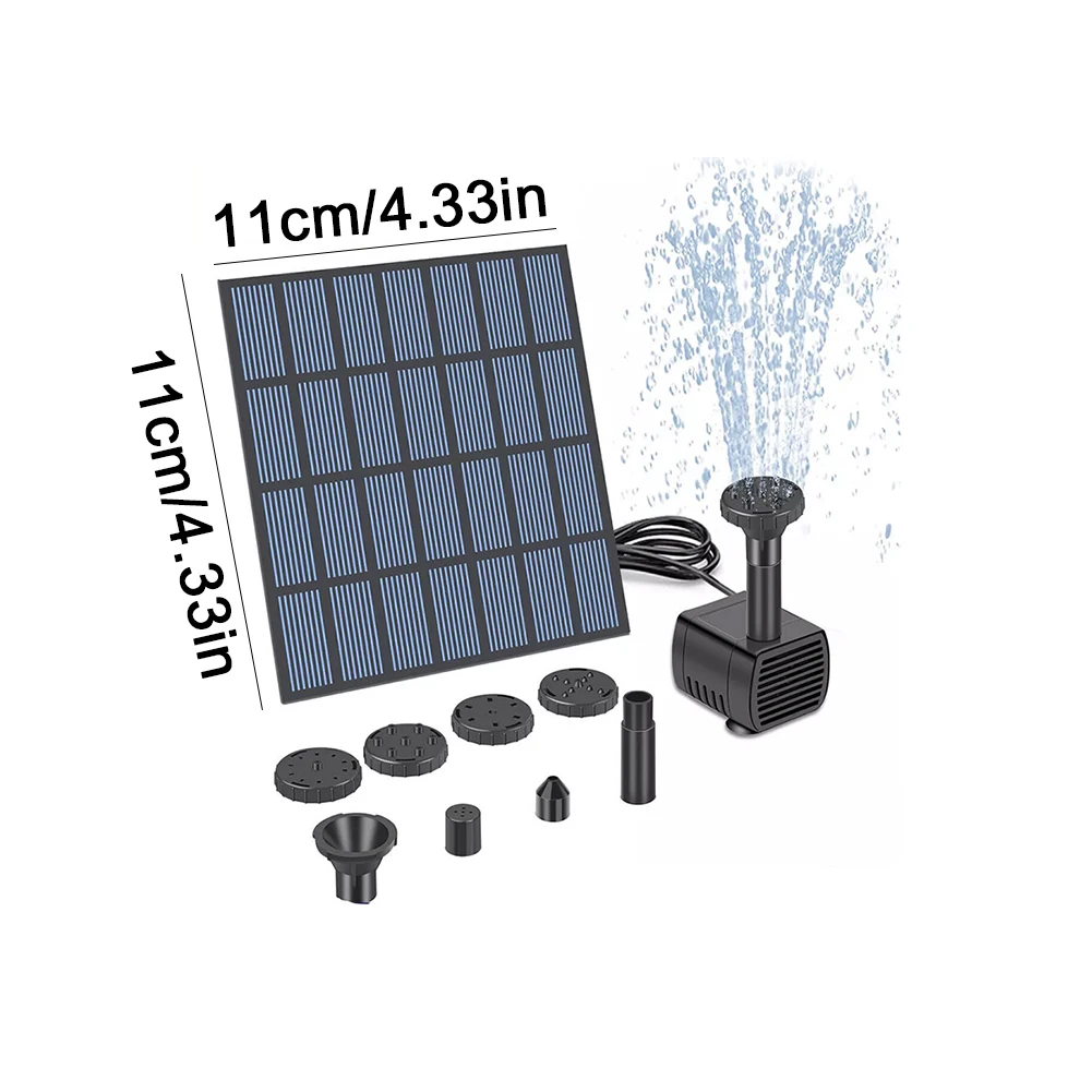 Outdoor Solar Fountain Kit for Birdbath, Garden, or Small Pond 6
