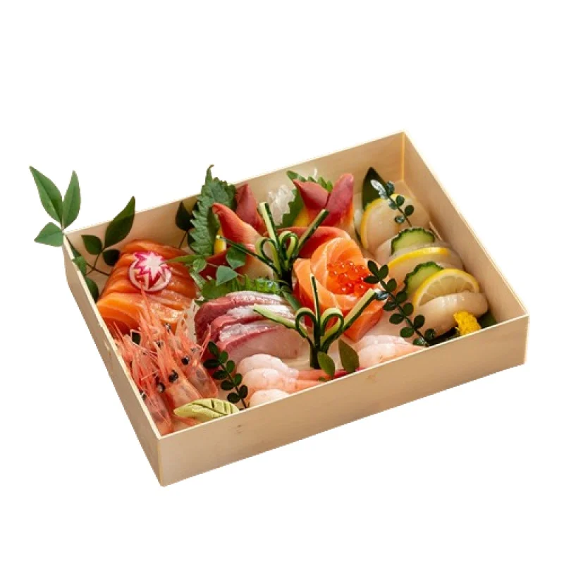 

Customized productDIY Eco Cake Packing Disposable Lunch Japanese style Sushi Box Wooden Takeout Box Lunch Box
