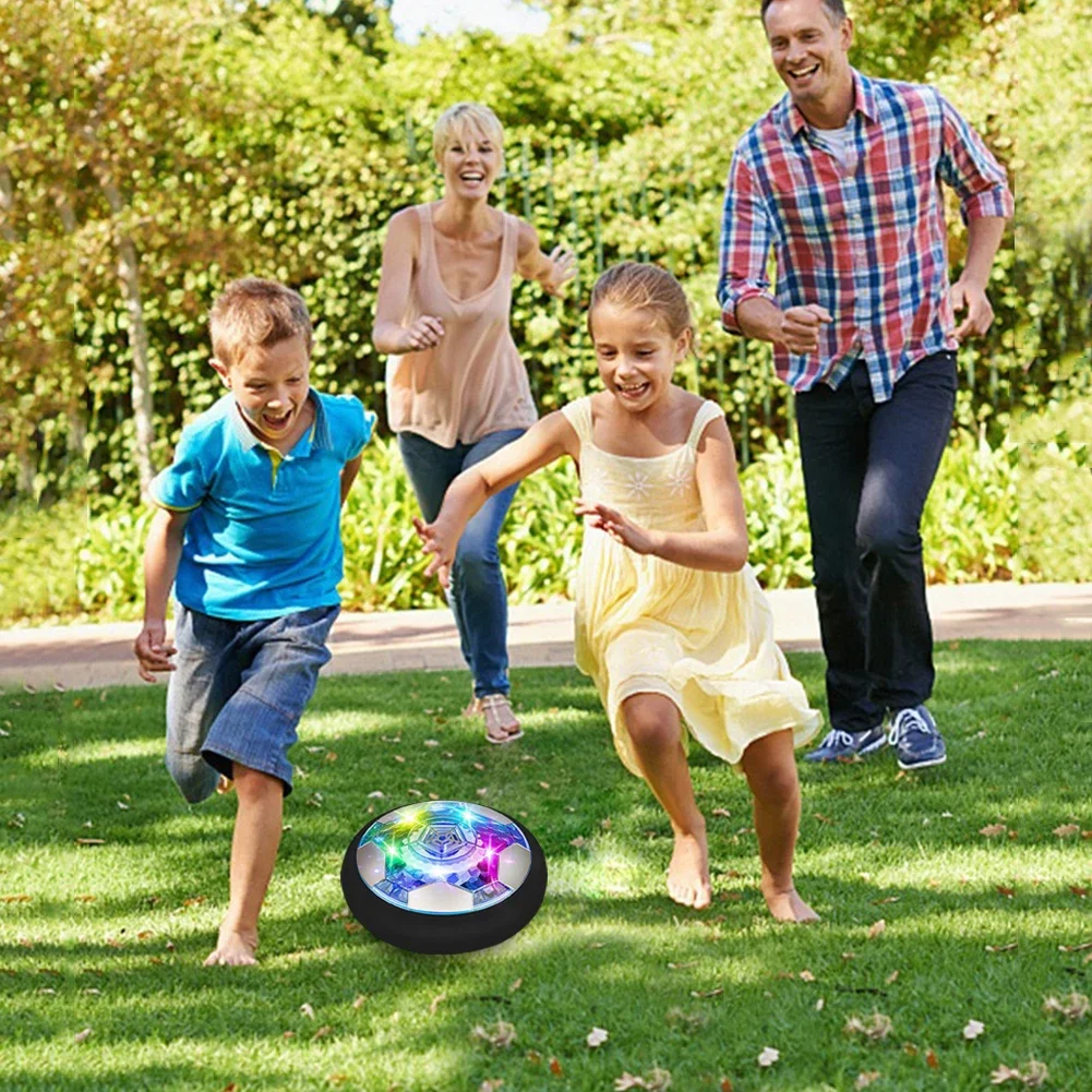 Air Power Hover Ball with LED Light and Foam Bumper Indoor Outdoor Toys Air Floating Soccer Ball Hover Ball for Boys Girls