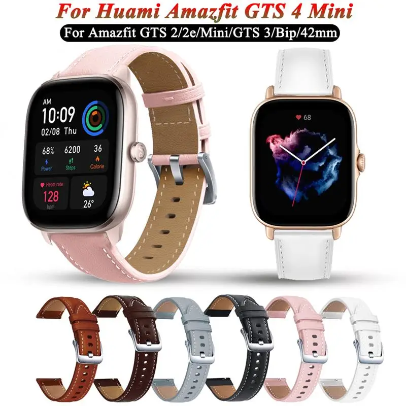 

HAODEE For Amazfit GTS 4 Mini Smart Watch Strap 20mm Leather Sport Replacement Band For Amazfit GTS 4/3/GTS2/2E 42mm/Bip 3 Pro