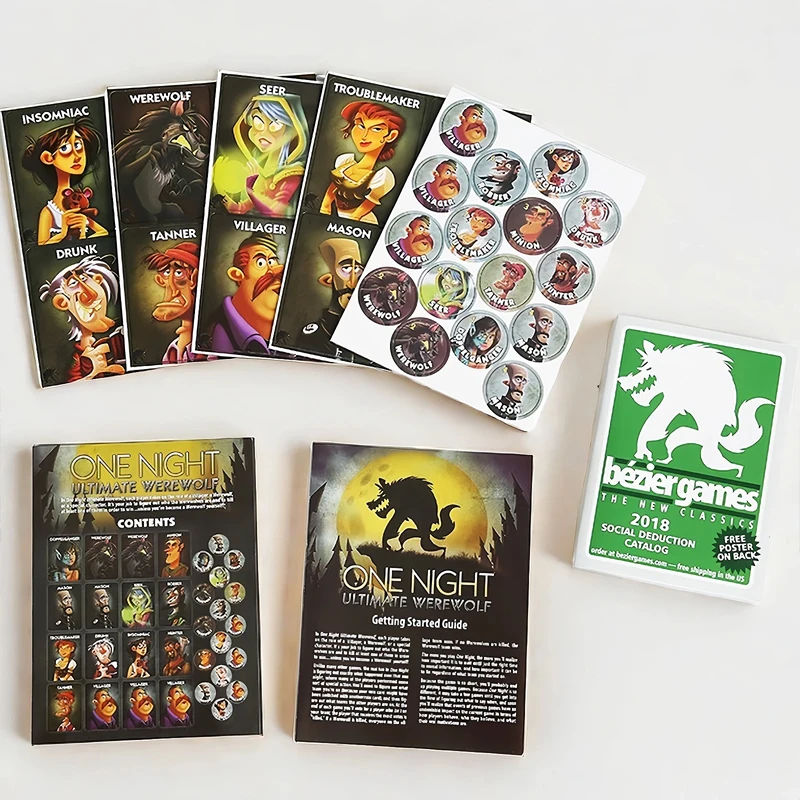 One Night Ultimate Werewolf Strategy Board Game Fun Paper Experience Bonus Roles Edition Deck for Home Party Playing Cards 2