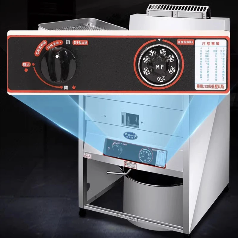 30L/40L LPG Gas Deep Fryer 30 Liter Commercial 1 Tank Chicken Frying Machine with Thermostat Temperature Control 5