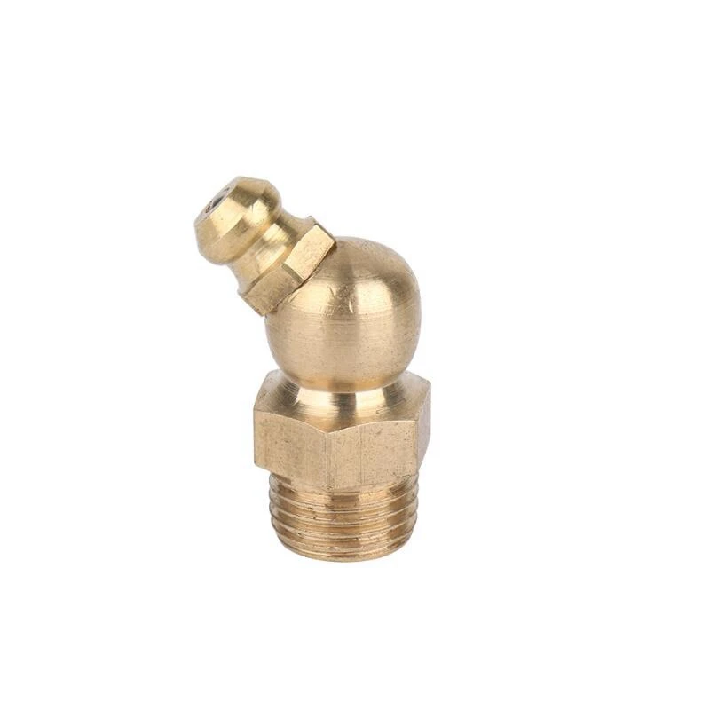 Grease Nipple Fitting Brass Metric Imperial Male Thread Straight Elbow Type Oil Zerk For Grease Gun