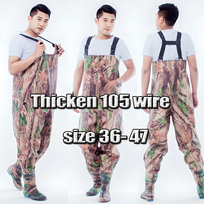 Waterproof Fishing Waders Men Women Hunting Fishing Suit Wading Pants with Neoprene Boots Waist Chest Clothing