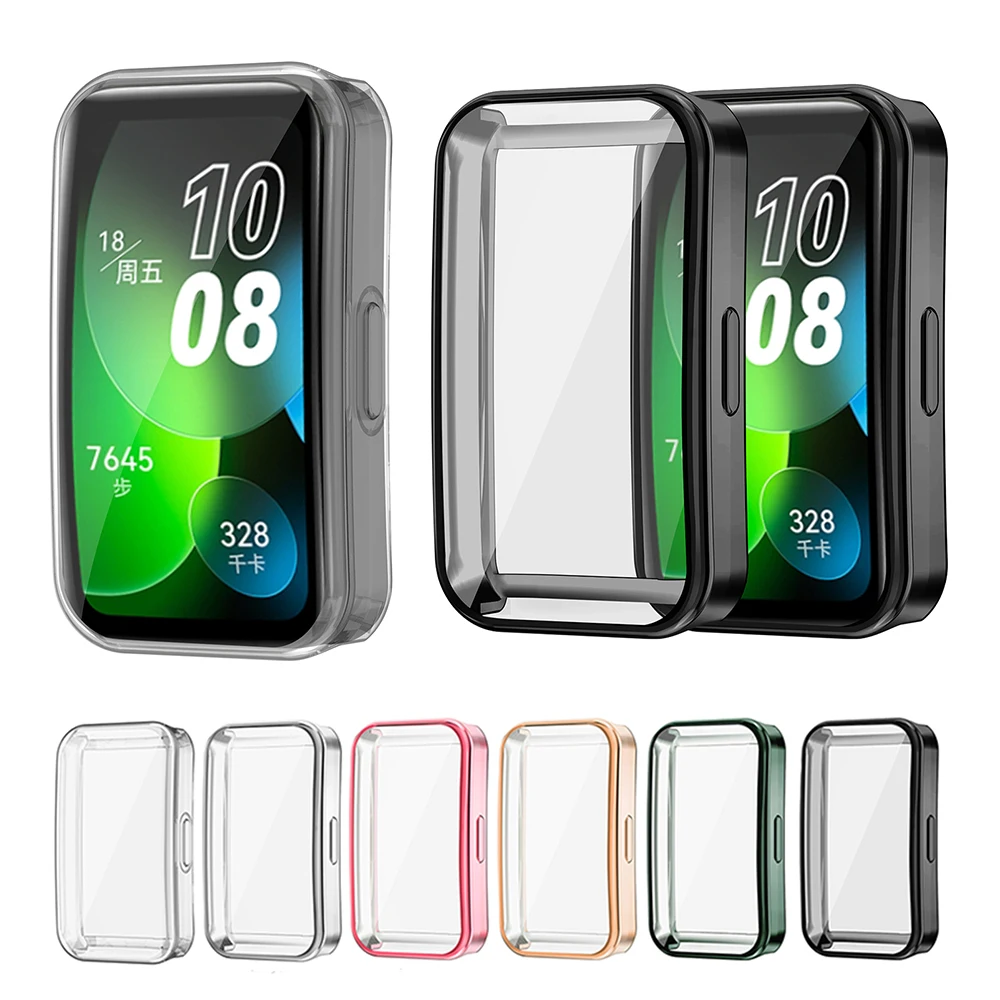 

Full Screen Protector For Huawei Band 8 Electroplated TPU Protective Case Shell Bumper Cover