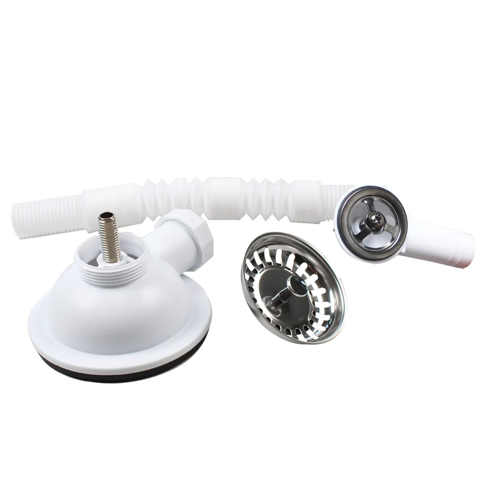 Talea Kitchen Sink Strainer 1&frac12;" (114mm) SUS304 Stainless Steel Plug Waste with Overflow Head with PVC Pipe XK186C059