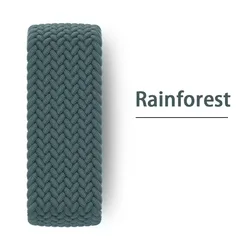 Braided Solo Loop Strap for Smartwatch - Stylish and Comfortable Bracelet Band (Rainforest Green)