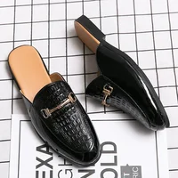 2023 New Men Half Drag Shoes Fashion Casual Slippers Loafers Moccasins Slip on Men Flats Luxury Brand Big Size 38-46 Slides