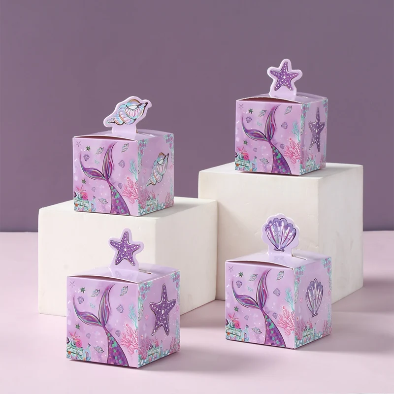 Meerjungfrau-Süßigkeitsschachtel unter dem Meer-Thema, kleiner Meerjungfrauenschwanz, Geburtstagsparty-Dekoration, Kindergeschenke, Geschenk für Mädchen, Babyparty-Zubehör – Detail 14
