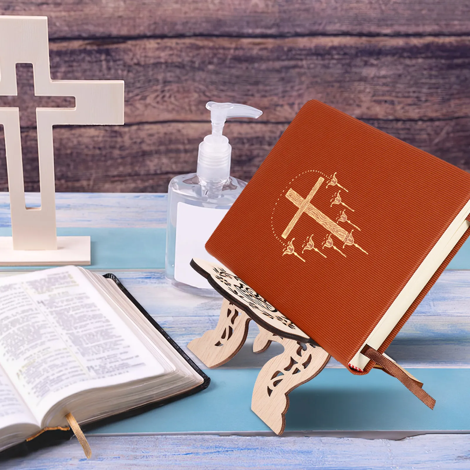 나무 성경 책꽂이 데스크탑 독서대 쿠란 전시대 테이블북 홀더 가정 사무실 사원 성가대용