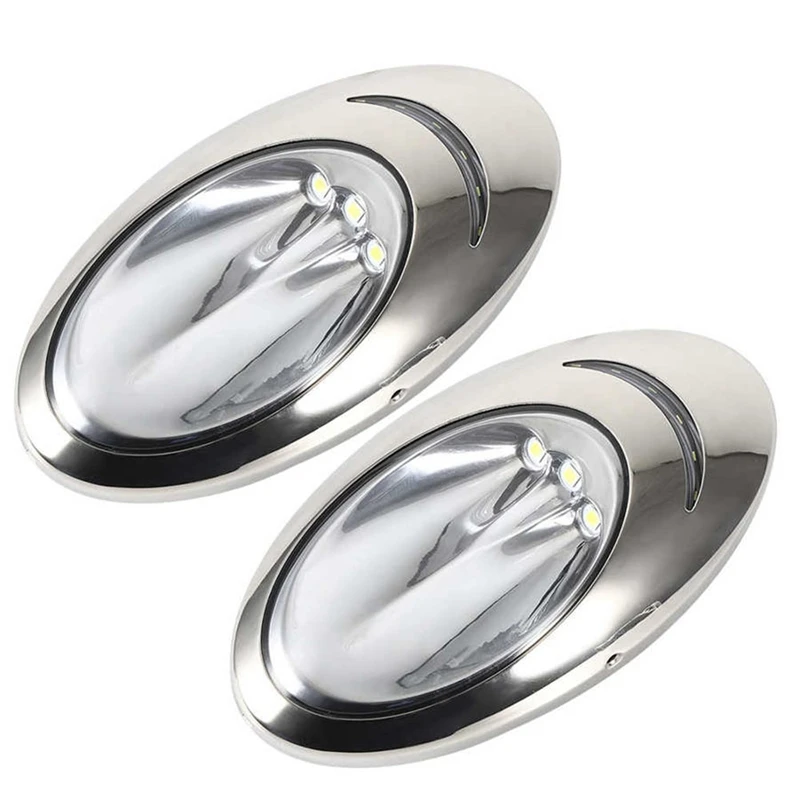 

2Pcs LED Marine Light IP66 Waterproof Boat Transom Light 6300K 300Lm High Brightness Yacht Spotlight Marine Lighting