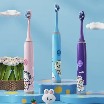 어린이용 전동 칫솔, 컬러 만화 우주 시리즈, 부드러운 머리 청소 브러시, 배터리 미포함