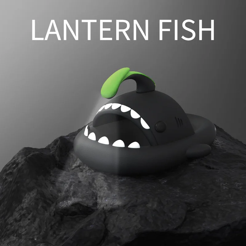 Women Slippers Luminous Shark Slippers Women Lantern Fish Slides Summer Adults Street Outdoor Beach Thick Sole Cool Cloud Flip Flops
