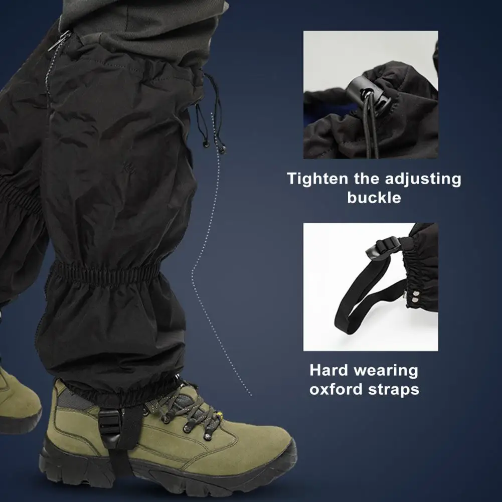 Leg Gaiters with Zipper Adjustable Water-Resistant Waterproof for Hunting Climbing 1 Pair