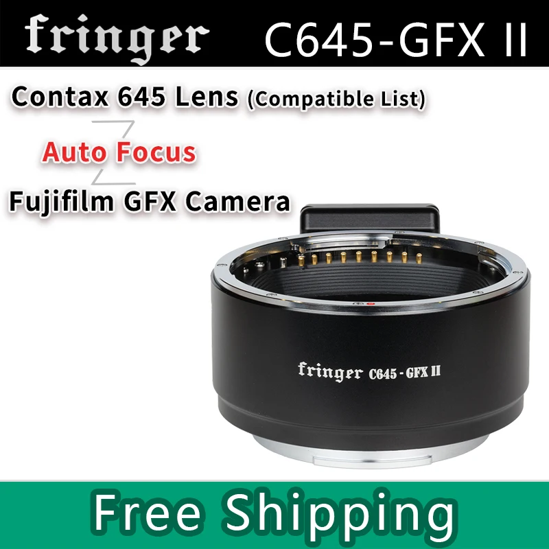 Adattatore Per Obiettivo Con Messa A Fuoco Automatica Fringer C645-Gfx Ii Per Obiettivo Contax 645 Per Fotocamera Fujifilm Gfx 100Ii/100S/100/50Sii/50