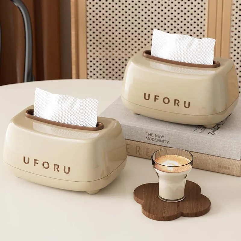UFORU Cream air tissue box living room advanced sense pumping paper box Light luxury decoration creative napkin box 6