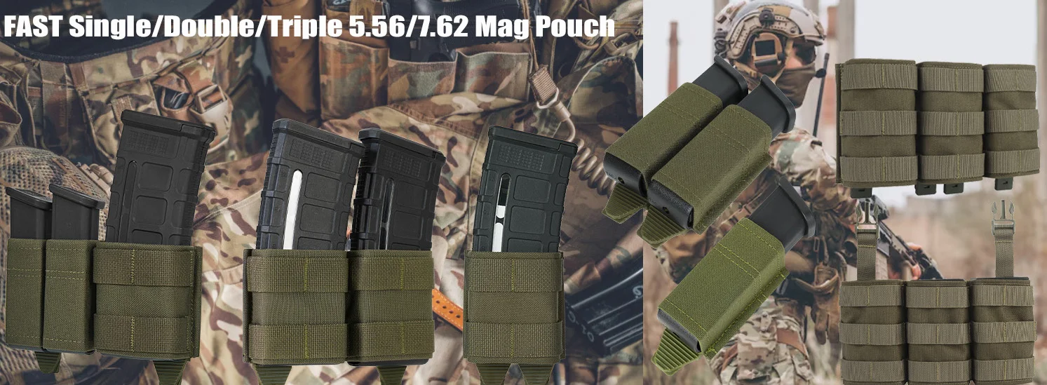 OPHIDIANTAC 5,56 Single Molle Zubehörtasche Single/Mittellange KYWI-Tasche FAST Hunting Air Soft Extinction Gear – Detail 1