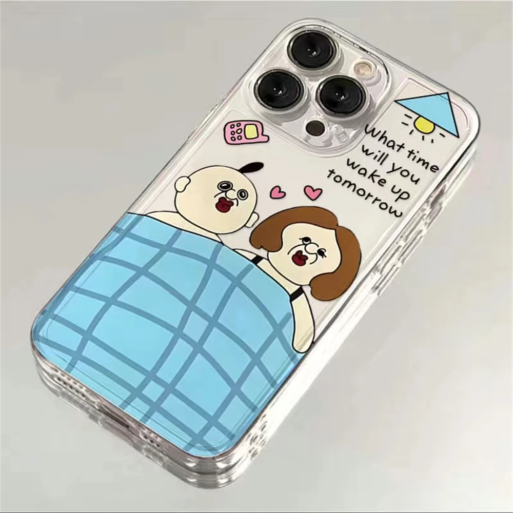 Lustige Cartoon Bang Tang Tang Paar Handyhülle für iPhone 16 15 14 13 12 11 Pro Max Mini X XS XR SE 7 8 Plus Transparente Abdeckung – Detail 9