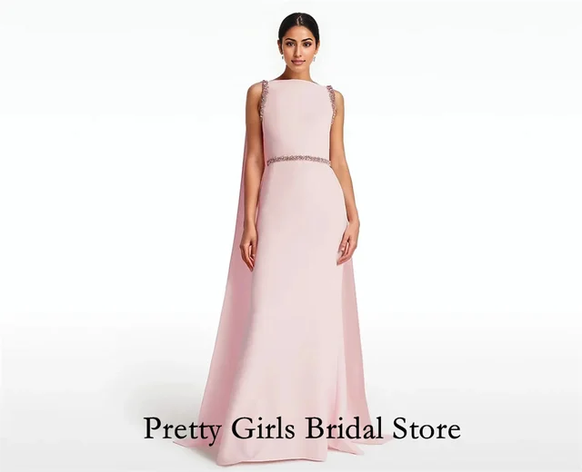 فساتين سهرة عربية حديثة على الطراز الكريستالي ثنيات مخصصة حورية البحر رسمية مع فتحة جانبية للحفلات الراقصة وحفلات العروس النسائية