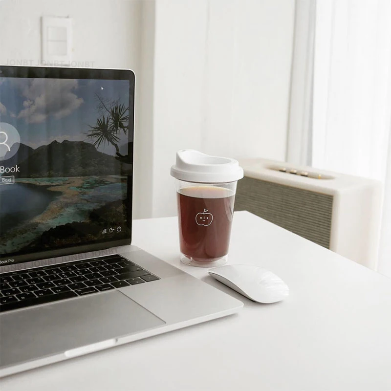 355/473ML Clear Plastic Water Bottle with Straw & Tea Strainer – Transparent Coffee Cup... - SKU PWB12373 - UGI Packaging