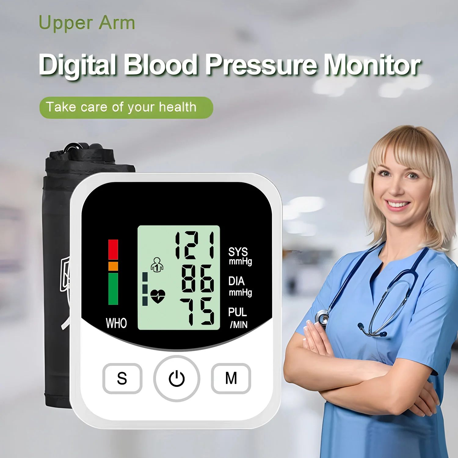 Digital Arm Blood Pressure Meter Tensiometers Cuff Test Kit Home Blood Pressure Monitor 22cm-32cm