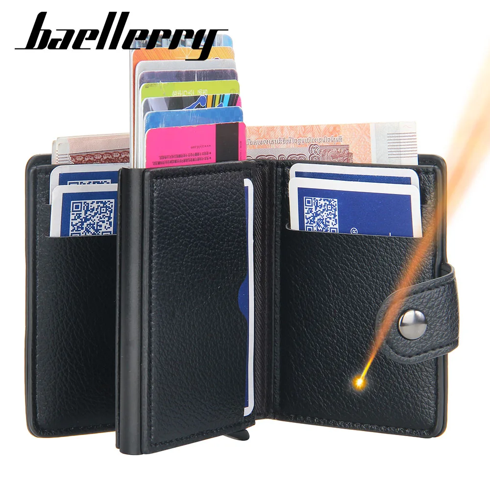 Baellerry New Men RFID Wallets Name Engraving Big Capacity Credit Card Holder Male Purse Quality Card Clip Men's Popup Wallet 6