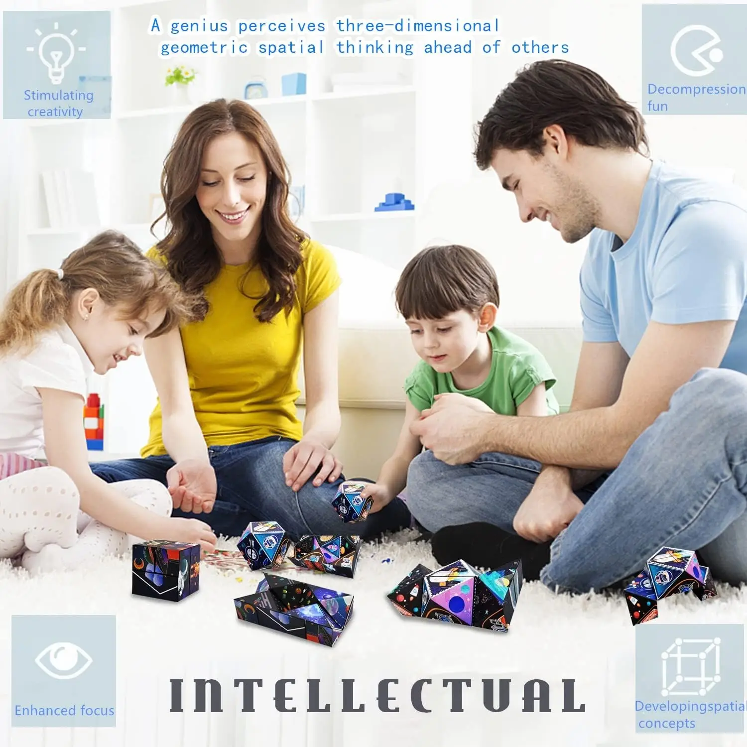 Antistress toys Magic Cube Fidget Teserac Fidget Relieve Stress and Anxiety Set tfor Adults Brain Development Puzzle Game Toys