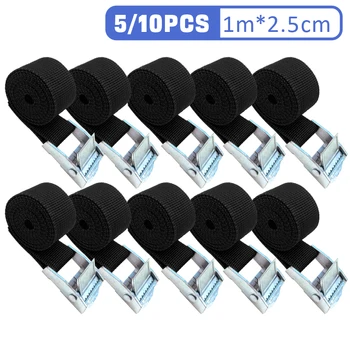 5/10 pcs 1M Buckle Tie-Down Belt Cargo Straps For Car Motorcycle Bike With Metal Buckle Tow Rope Strong Ratchet Belt for Luggage
