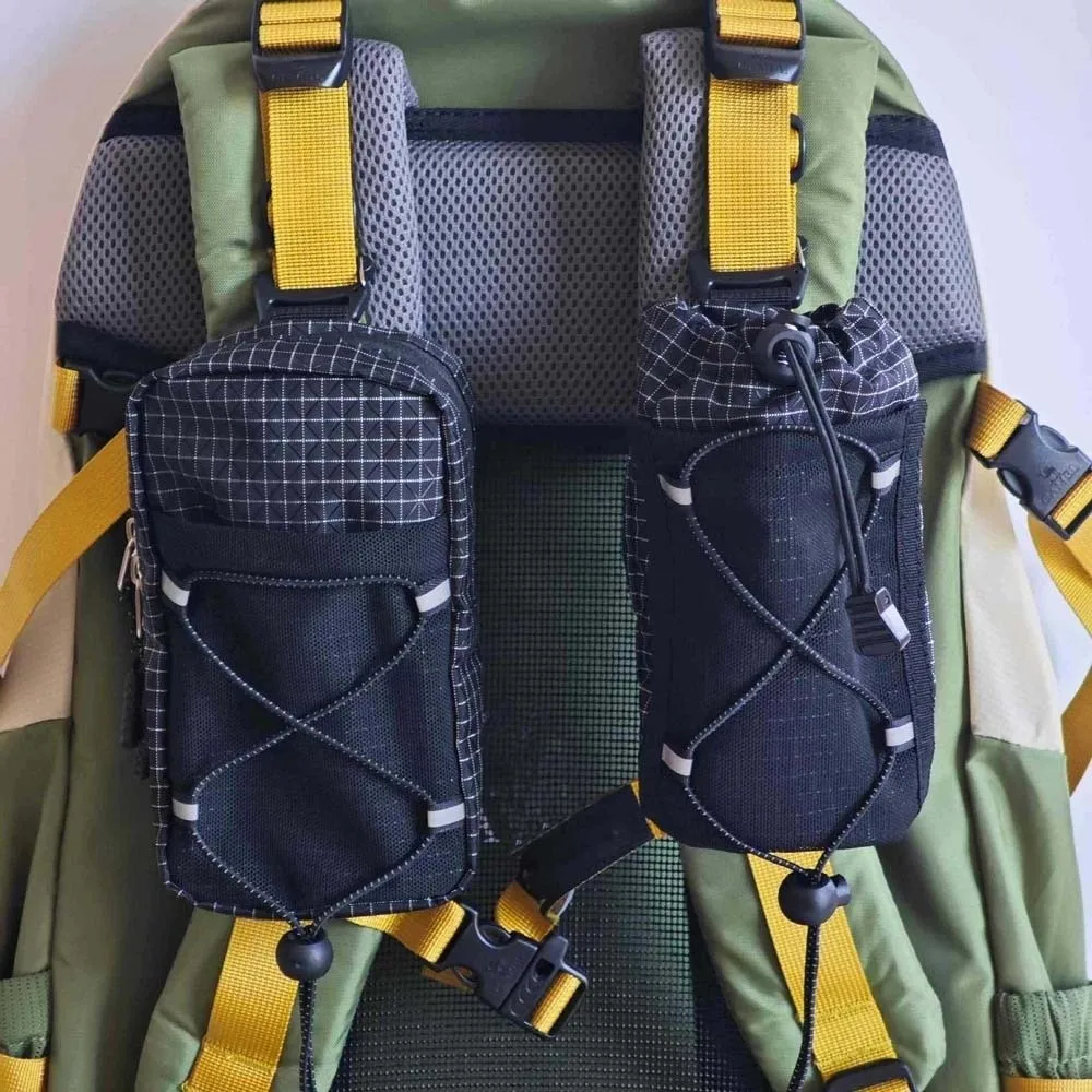 Large Capacity Portable Mountaineering Accessory Pouch with Shoulder Strap Expansion