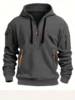 New Warm and Unique Solid Color Pocket Autumn/Winter Zipper Coat  Autumn Sweater Hat Men's Clothing Women's Hooded Zipper Top 6