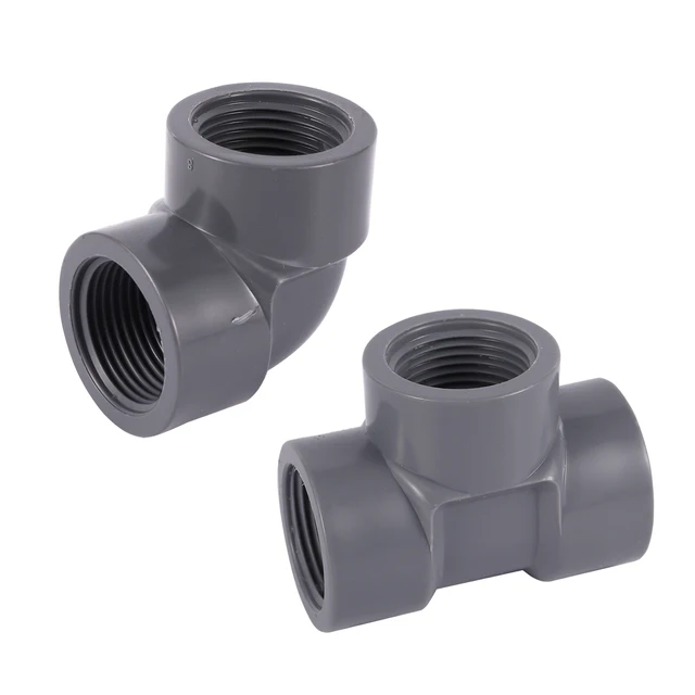 1/2 "3/4" Női Szál Póló Könyök Pvc Csatlakozó Kert Öntözés Víz Kapcsoló Víztartály Akvárium Cső Illesztő Adapter Szürke - Image 2