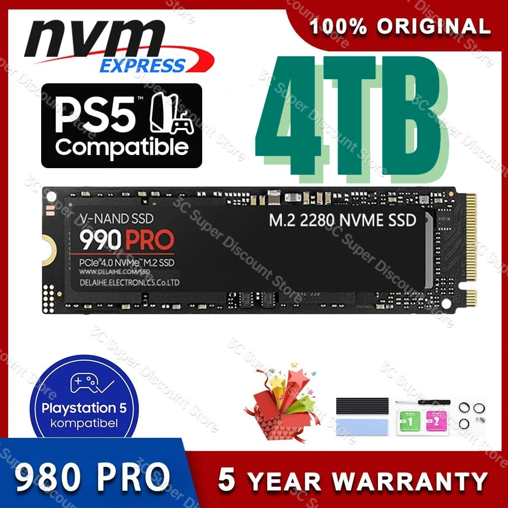 

SSD Nvme M2 1TB 2TB 512GB HD Notebook Internal State Solid Drive Steam Deck M.2 2280 PCIe 3.0 4.0 4tb Hard Disk Heatsilk For ps5
