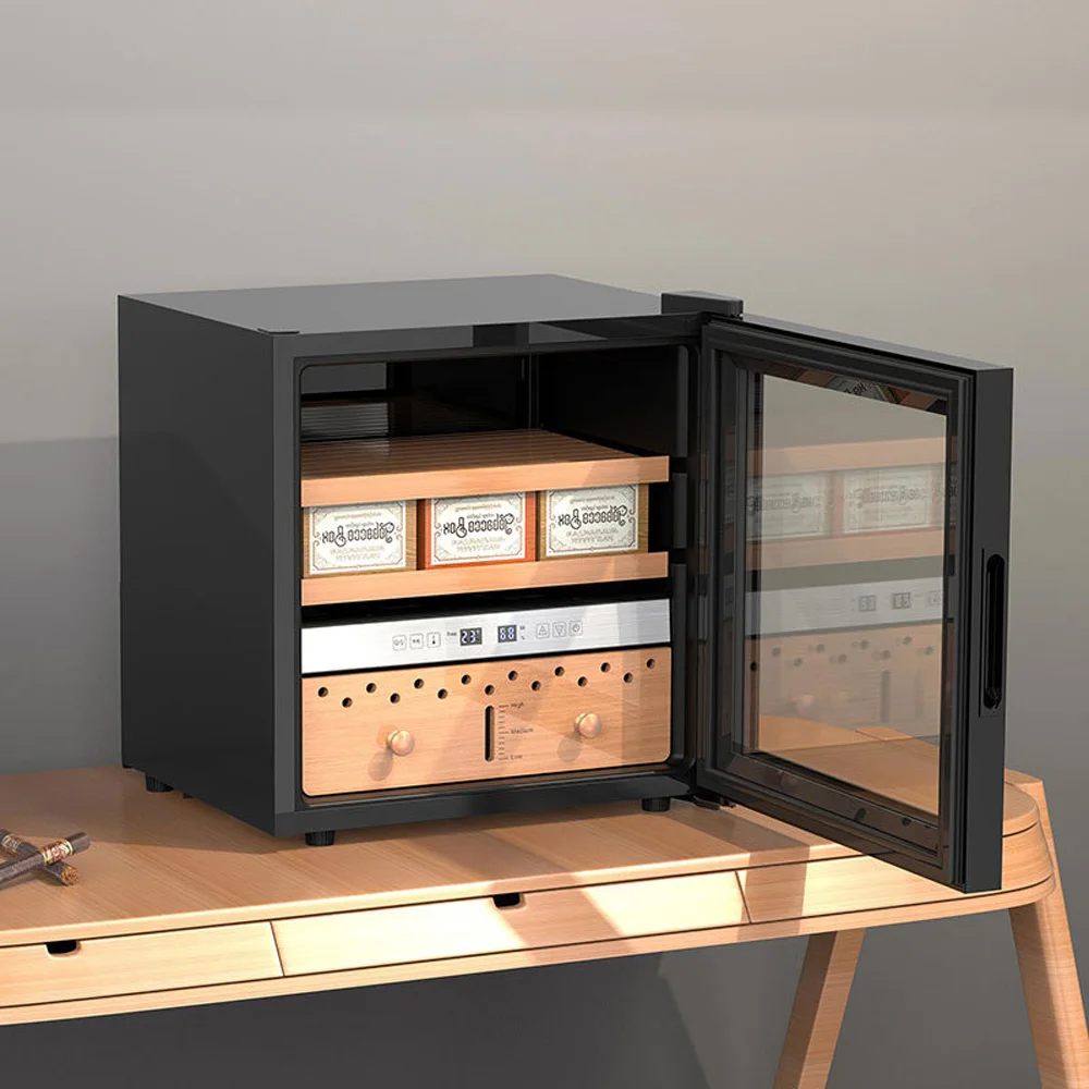 27L Constant Temperature Cigar Cabinets Small Cigar Moisturizing Cabinet 150-250 Pieces Heladera Exhibidora
