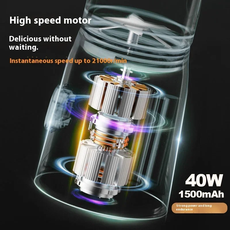 Portable New Rechargeable Juicer Blender Household Use Multi-Purpose Juice Cup Fruit Complementary Food Crushed Ice Small Juicer