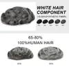 Natural Front Bleached Knot Lace Men Hair Toupee Human Hair Toupee PU Replacement System Q6 Base Swiss Lace Front Hair Pieces 5