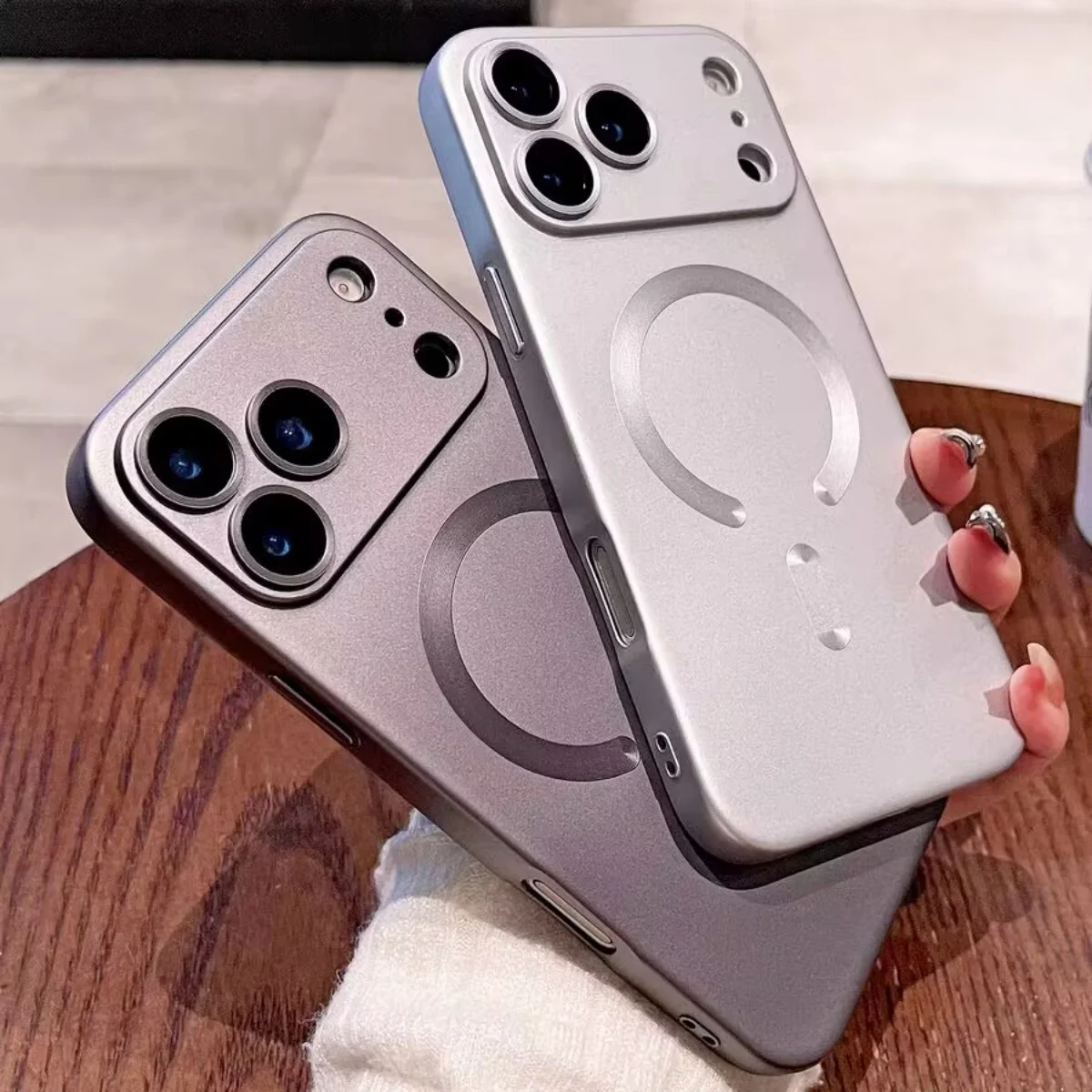 Metallic Magnetic Soft Case with Lens Protection and Wireless Charging Compatibility
