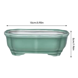 Elegant Ceramic Succulent Planter - Breathable Stoneware Pot with Drainage Holes (1pcs)