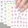 3D French Bowknot Ribbon Nail Stickers Cute White Pink Nail Stickers Self Adhesive Manicure Decorations DIY Nail Accessories 1