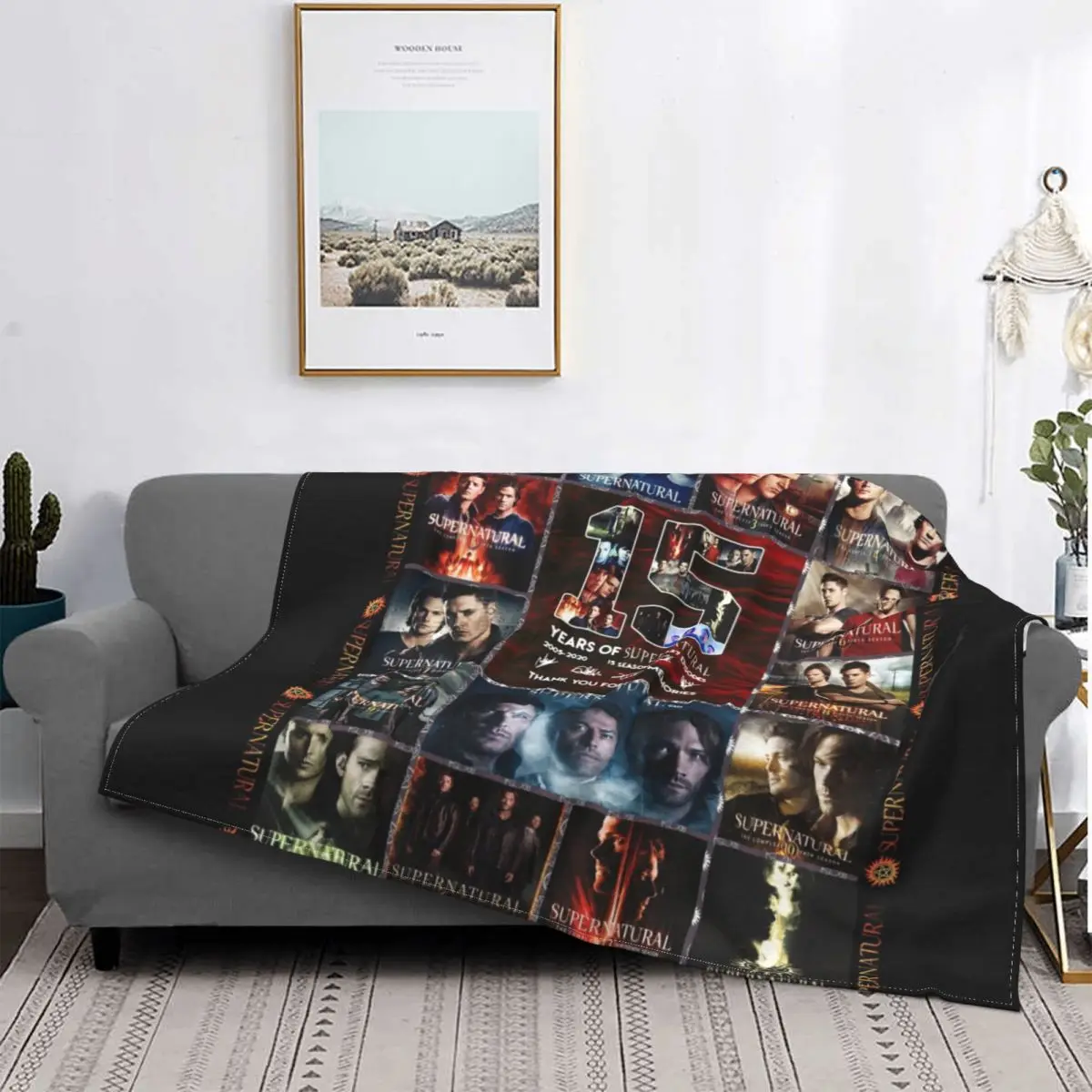 

Supernatural Spn Tv Show Blankets dean winchester Flannel Throw Blankets Bed Sofa Printed Lightweight Bedspreads