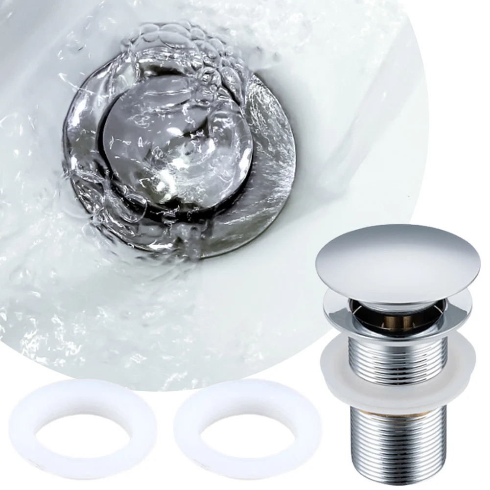 Bathroom Sink Stopper Anti Clogging Push Type Basin Pop Up Drain Filter Bathroom Basin Waste Stopper Wash Basin Faucet Accessory
