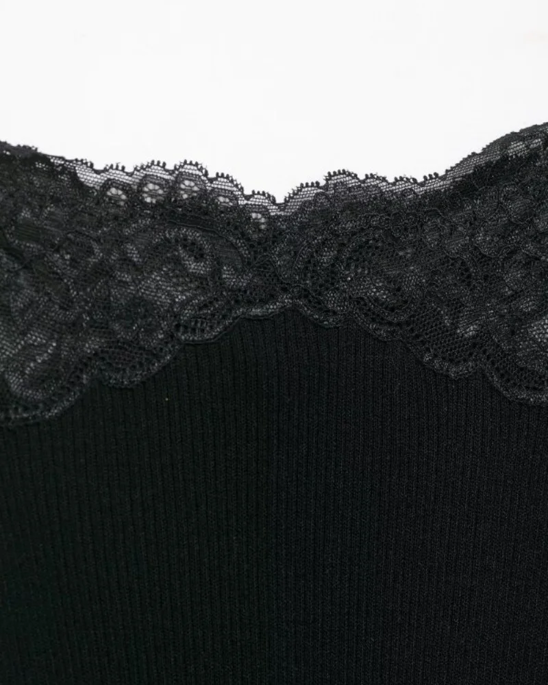 Lace Trim Off Shoulder Long Sleeve Knit Top for Women, Sexy Slim Fit Camisole, Spring Summer Casual Fashion Top