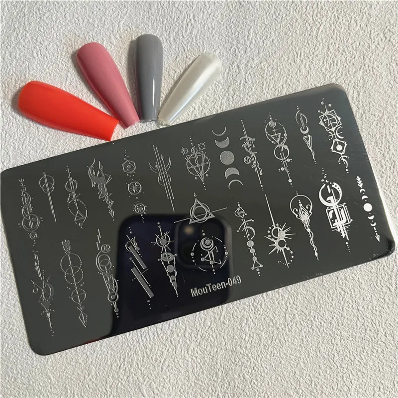 

Divination Stamping Plate Lovely Arrow Nail Plate Cosmic Symbols Nail Stamp Plate Mouteen-049